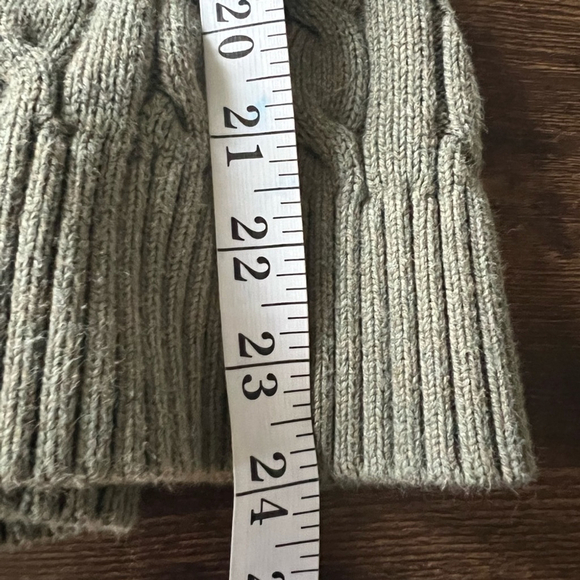 Lauren Ralph Lauren Green Cable Knit Buckled Sweater Size Medium Women’s Cotton - Picture 8 of 9